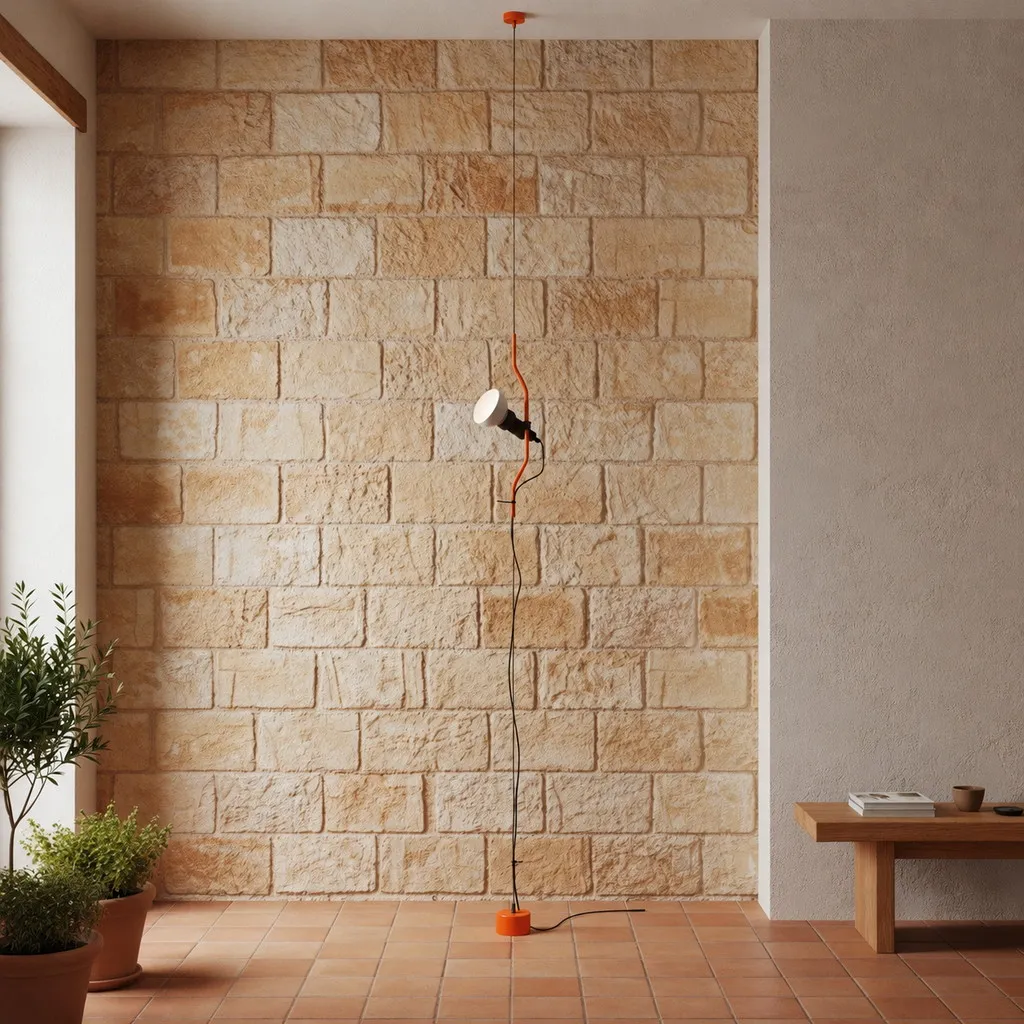 Multicolored Floor Lamp With Line