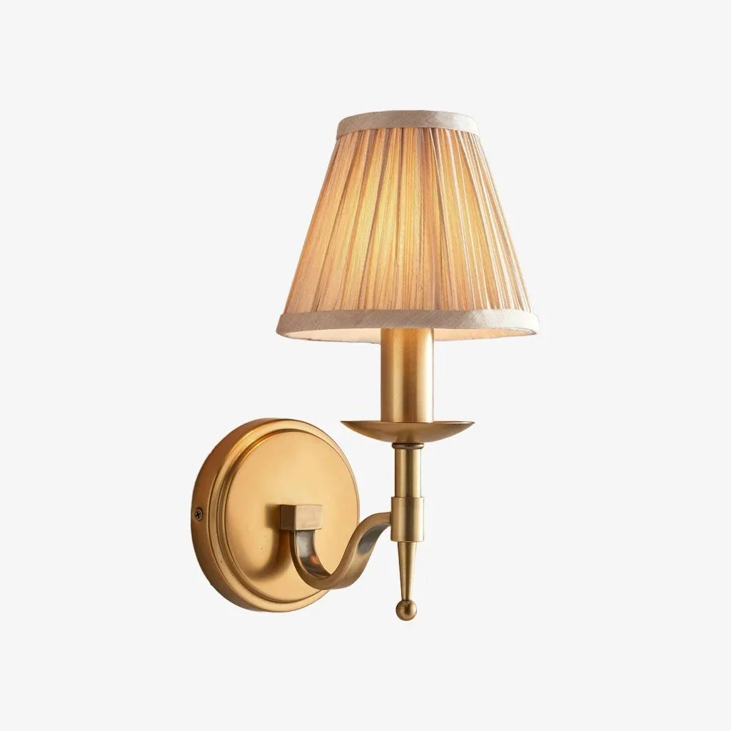 Tela Timeless Transitional Wall Lamp with Fabric Shade for Bedroom Dining Room