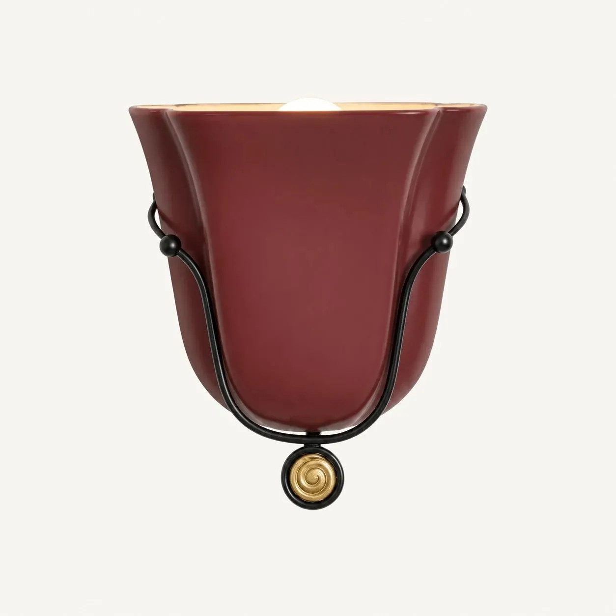 Velora Hand Blown Glass and Ceramic Shell Wall Sconce for Bedroom and Living Room