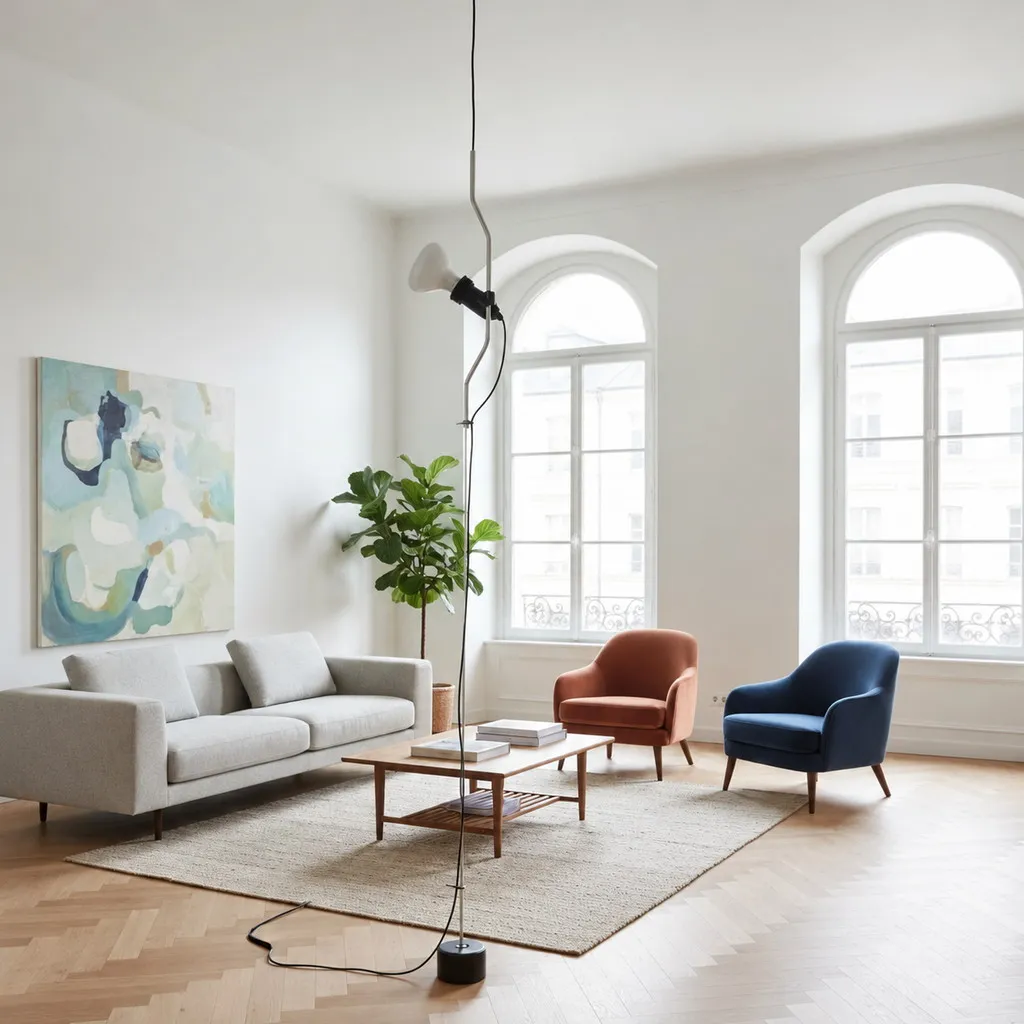 Multicolored Floor Lamp With Line