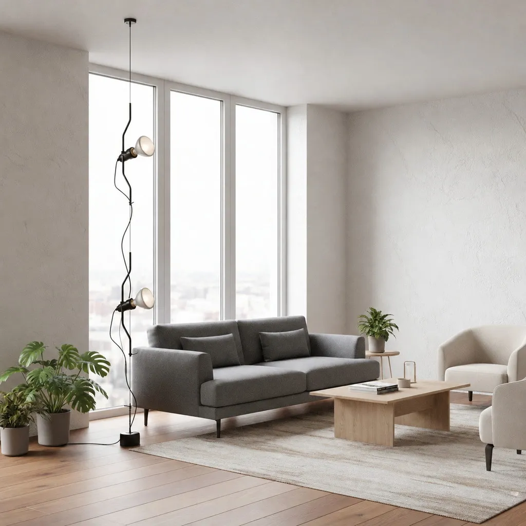 Multicolored Floor Lamp With Line