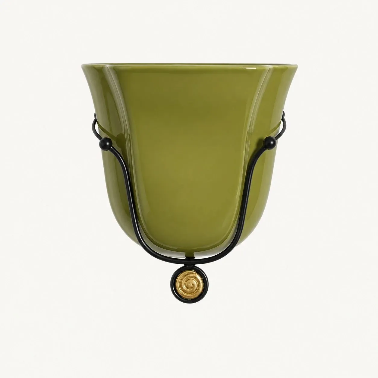 Velora Hand Blown Glass and Ceramic Shell Wall Sconce for Bedroom and Living Room