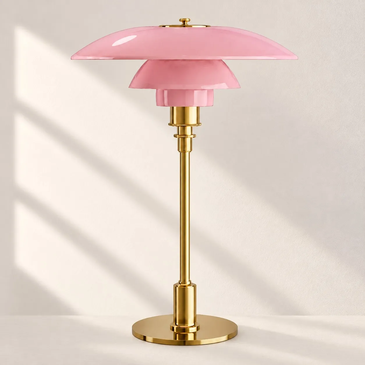 Three-Tier Glass Table Lamp for Nightstand and Living Room, Metal Base, 28 cm / 11 in