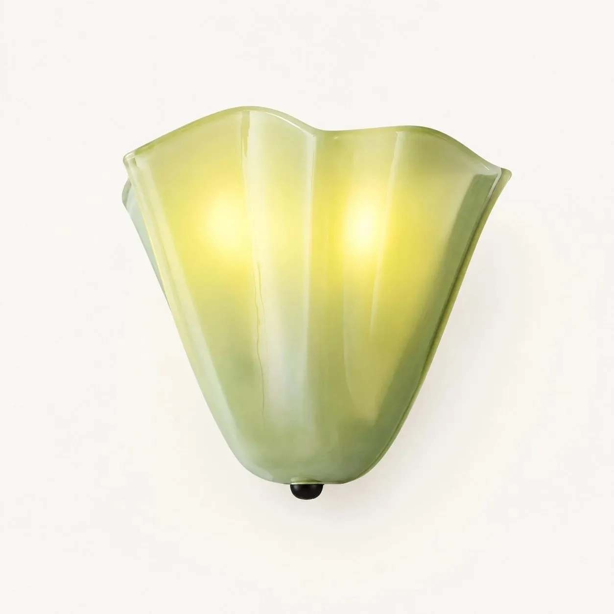 Velora Hand Blown Glass and Ceramic Shell Wall Sconce for Bedroom and Living Room