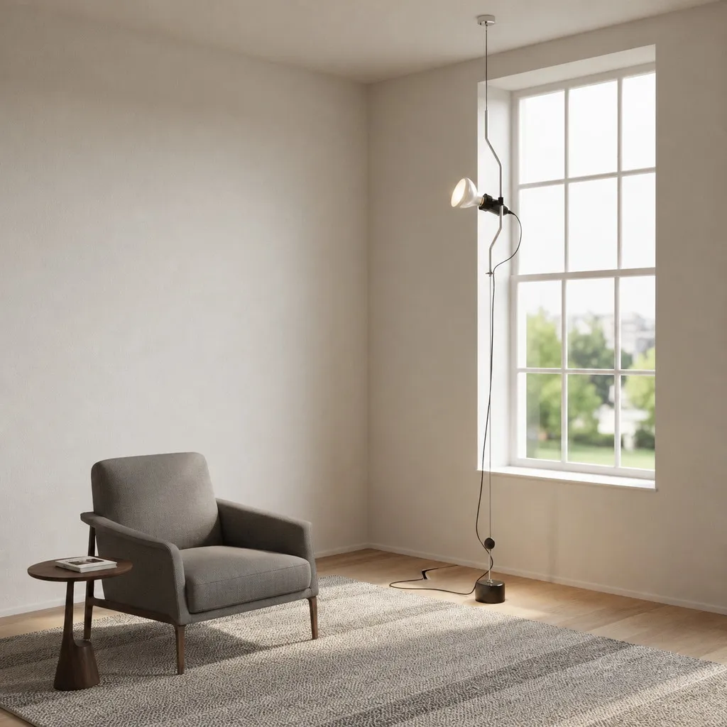 Multicolored Floor Lamp With Line