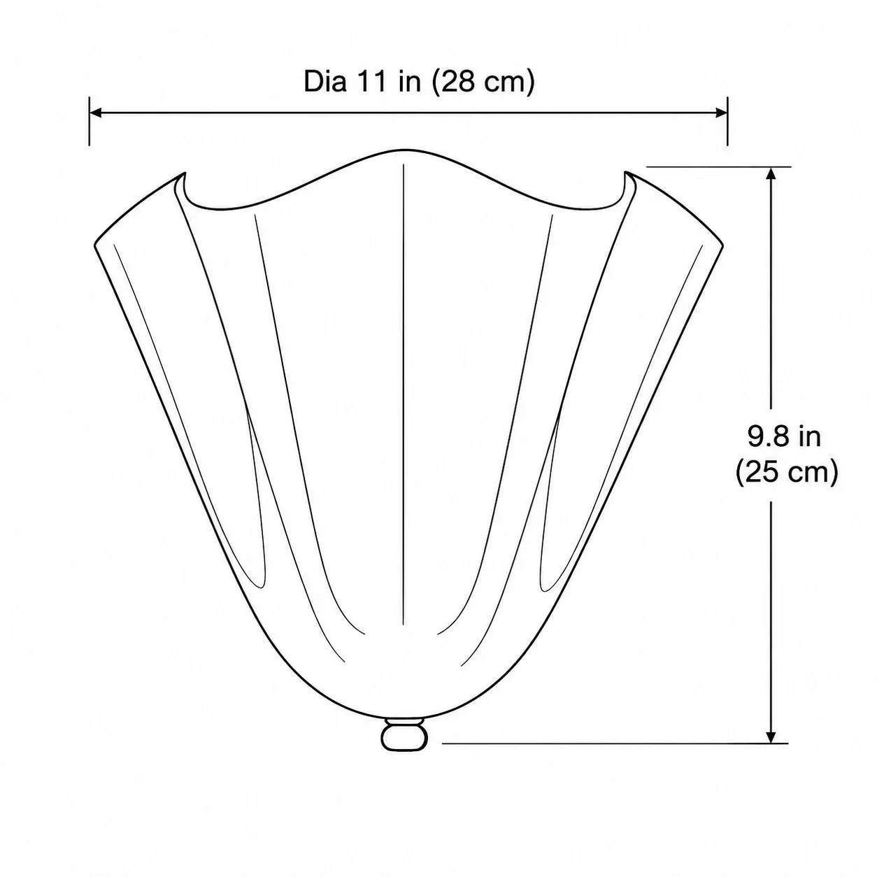 Schéma coté du verre Velora