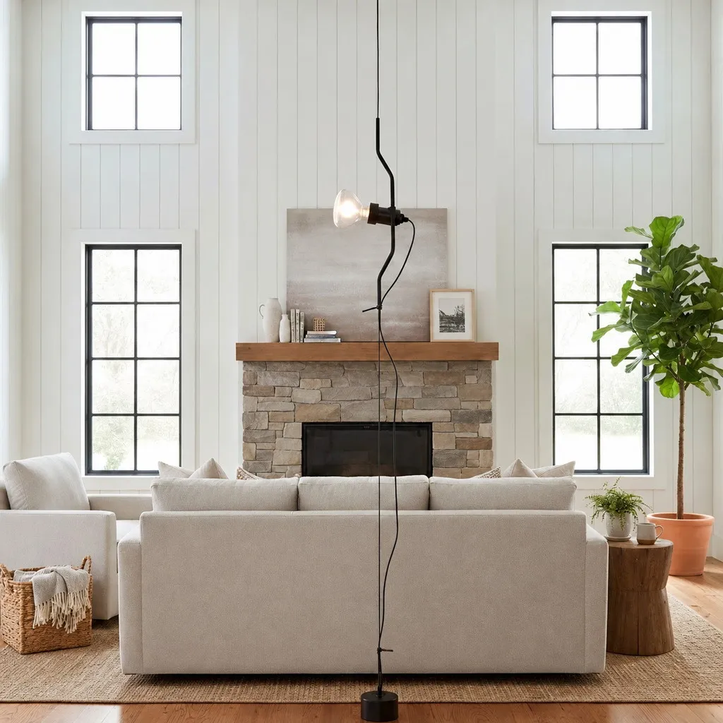 Multicolored Floor Lamp With Line