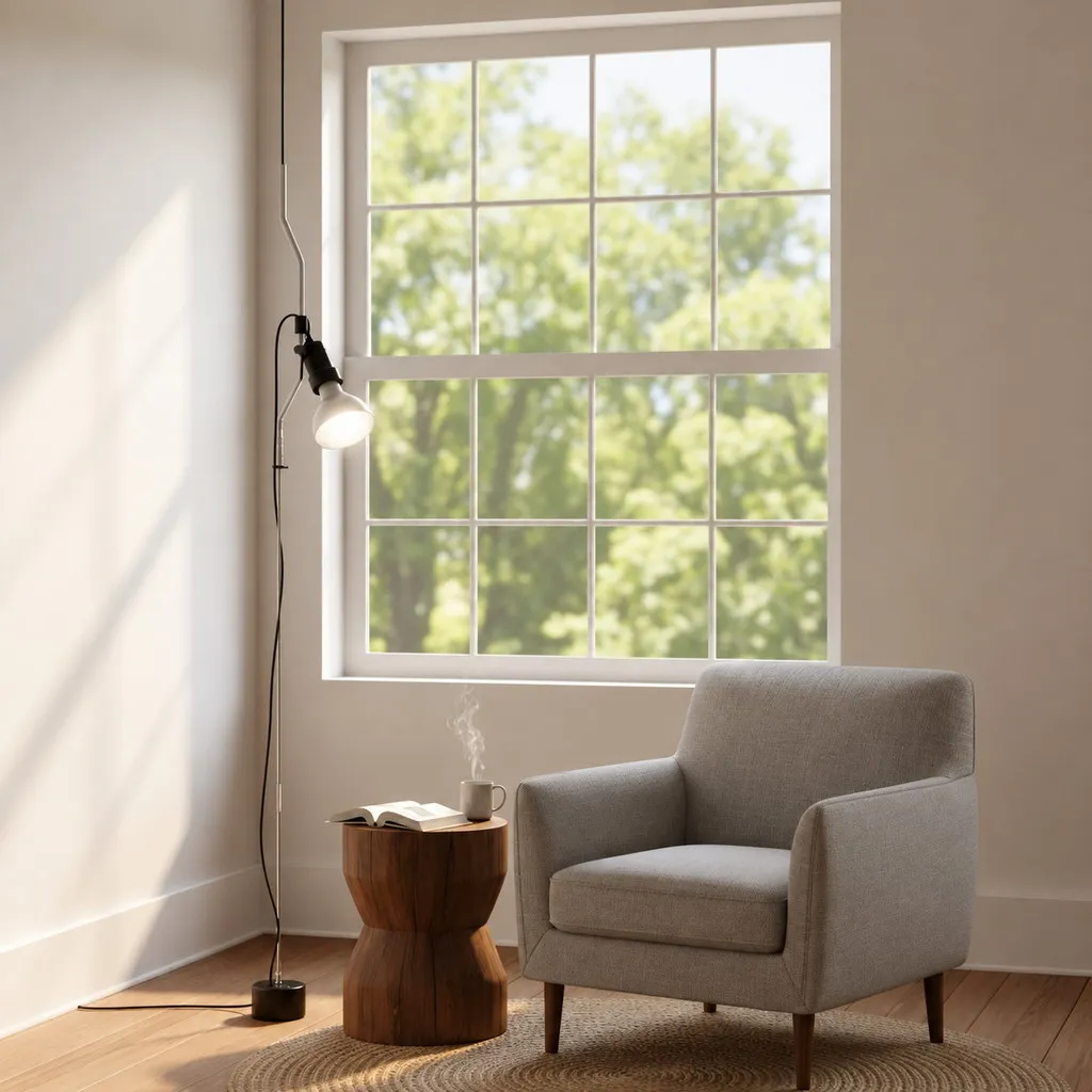 Multicolored Floor Lamp With Line