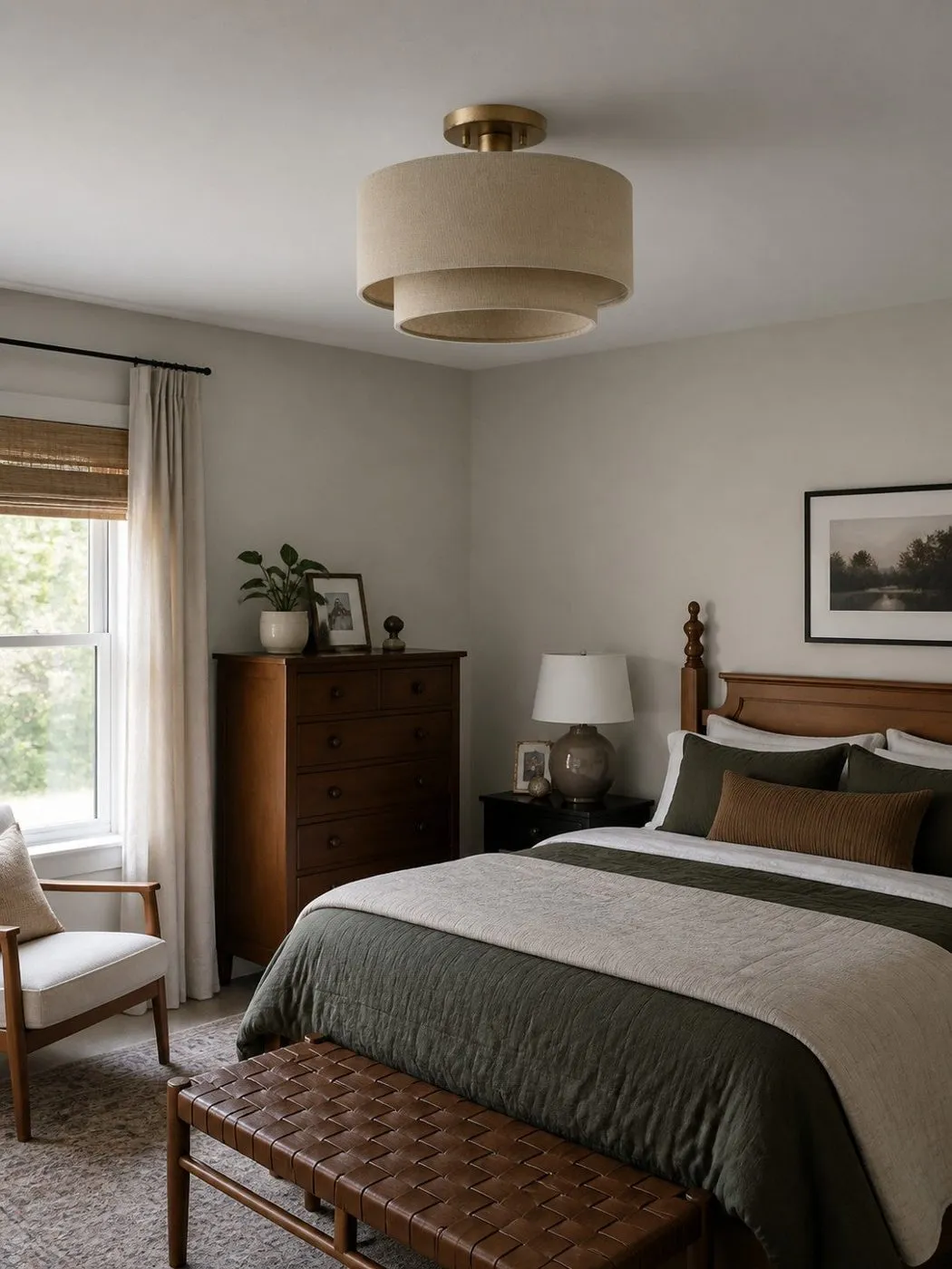 Plafonnier Lumeris dans une chambre chaleureuse