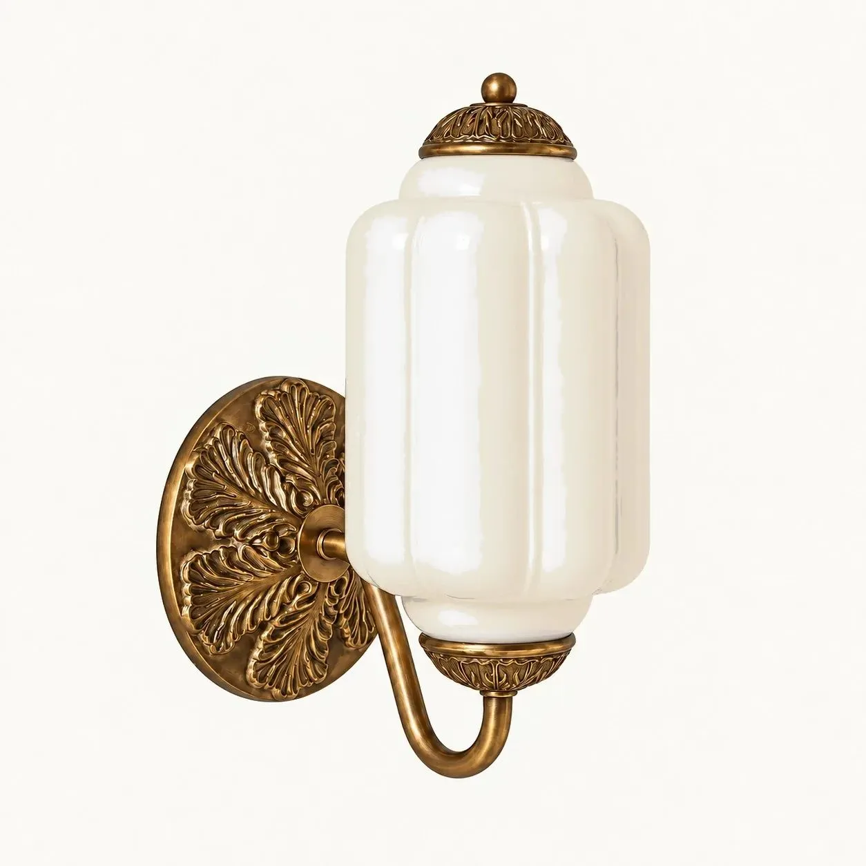 The Eloise Scallop Milk Glass Sconce Wall Light