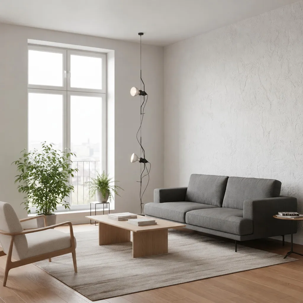 Multicolored Floor Lamp With Line