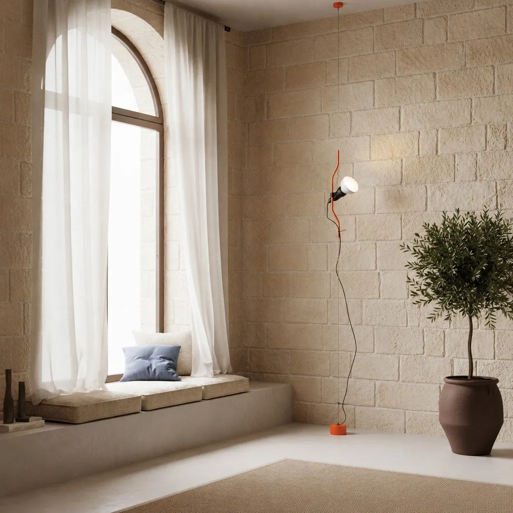 Multicolored Floor Lamp With Line