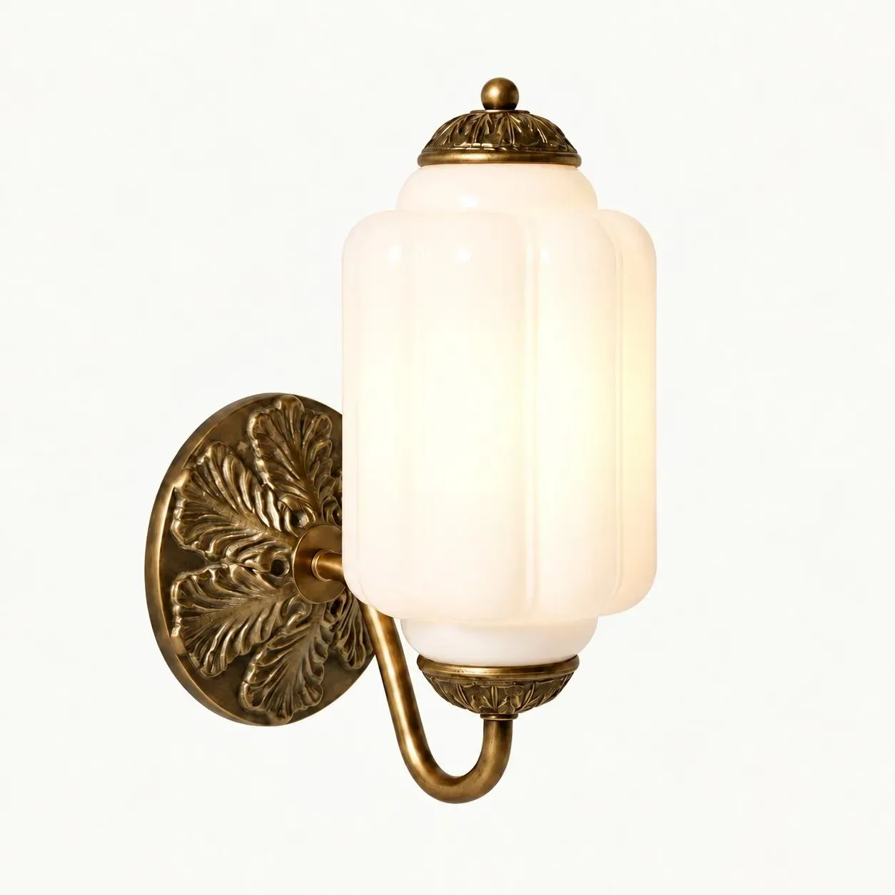 The Eloise Scallop Milk Glass Sconce Wall Light