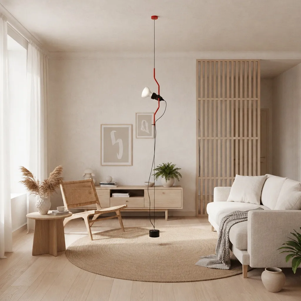 Multicolored Floor Lamp With Line