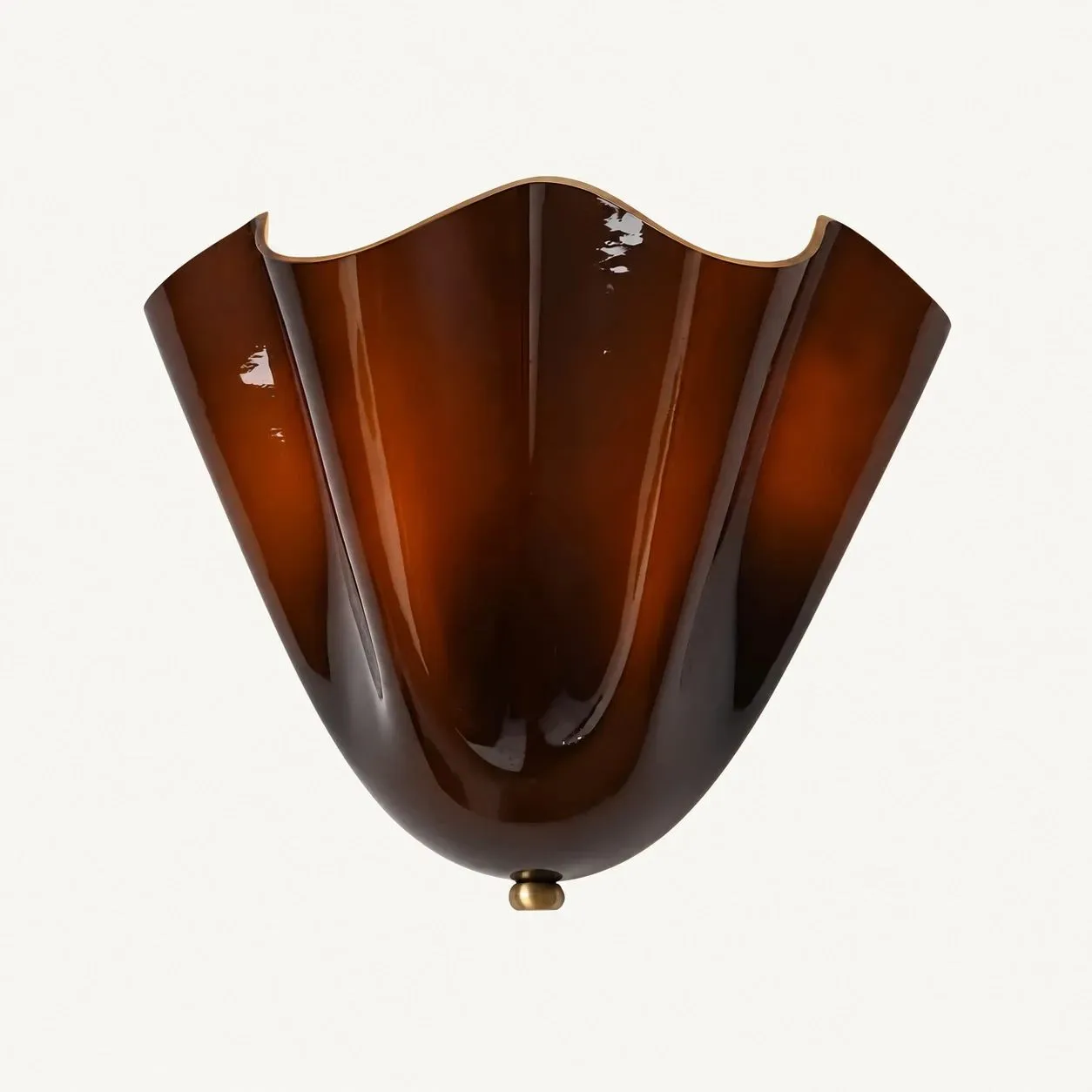 Velora Hand Blown Glass and Ceramic Shell Wall Sconce for Bedroom and Living Room