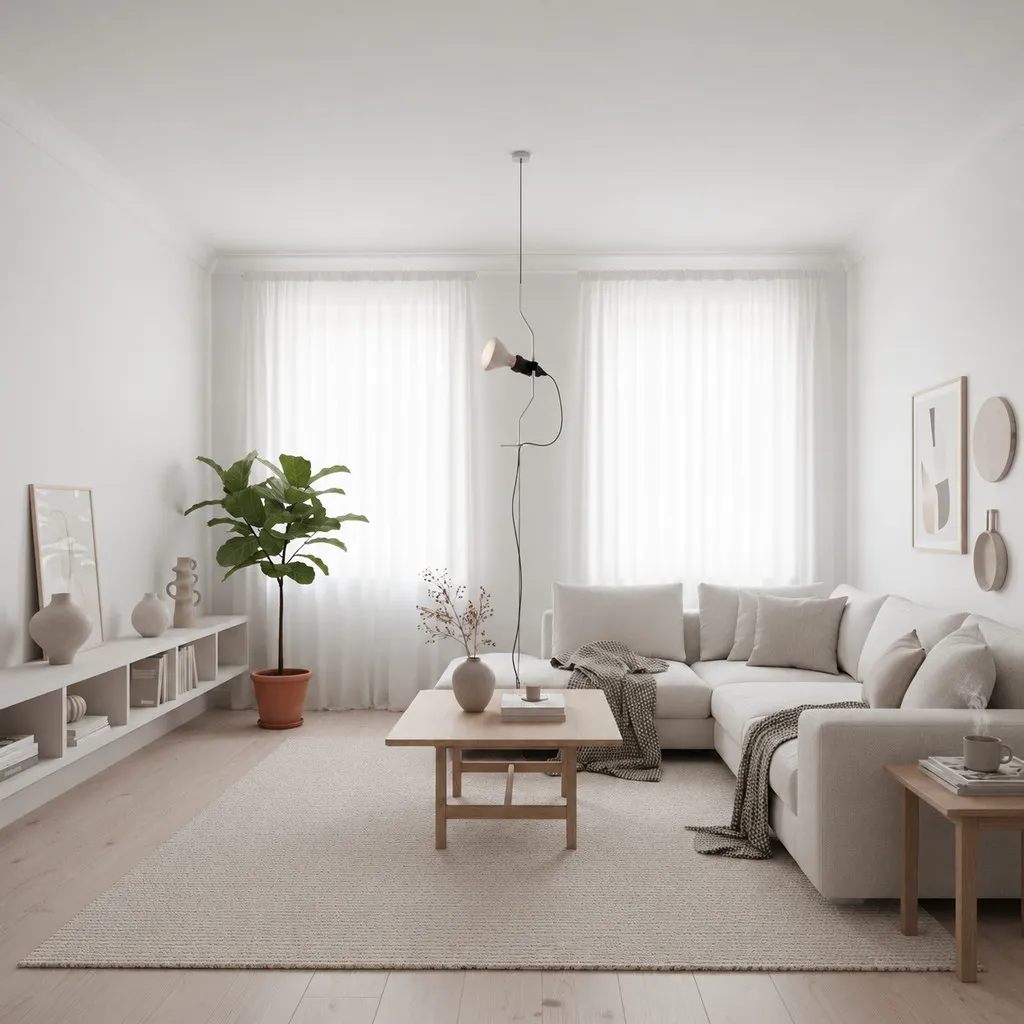 Multicolored Floor Lamp With Line