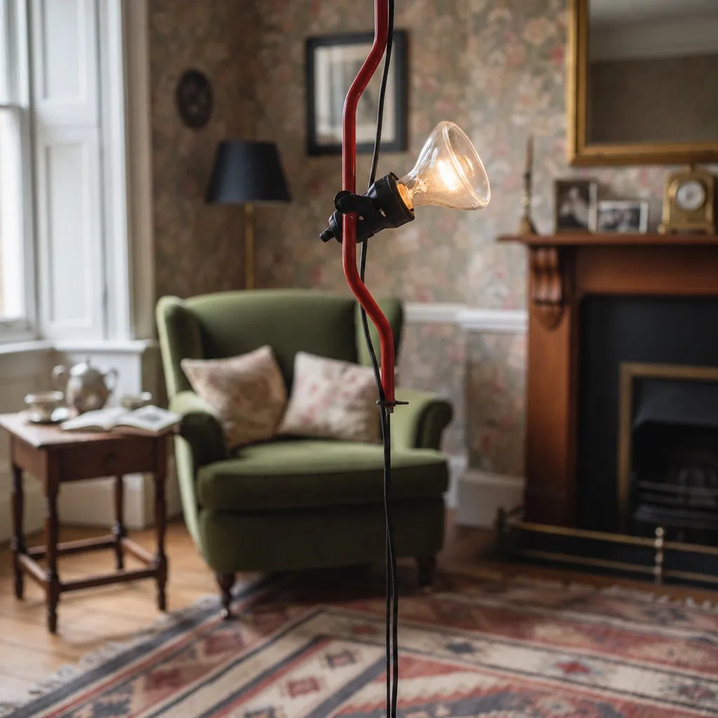 Multicolored Floor Lamp With Line