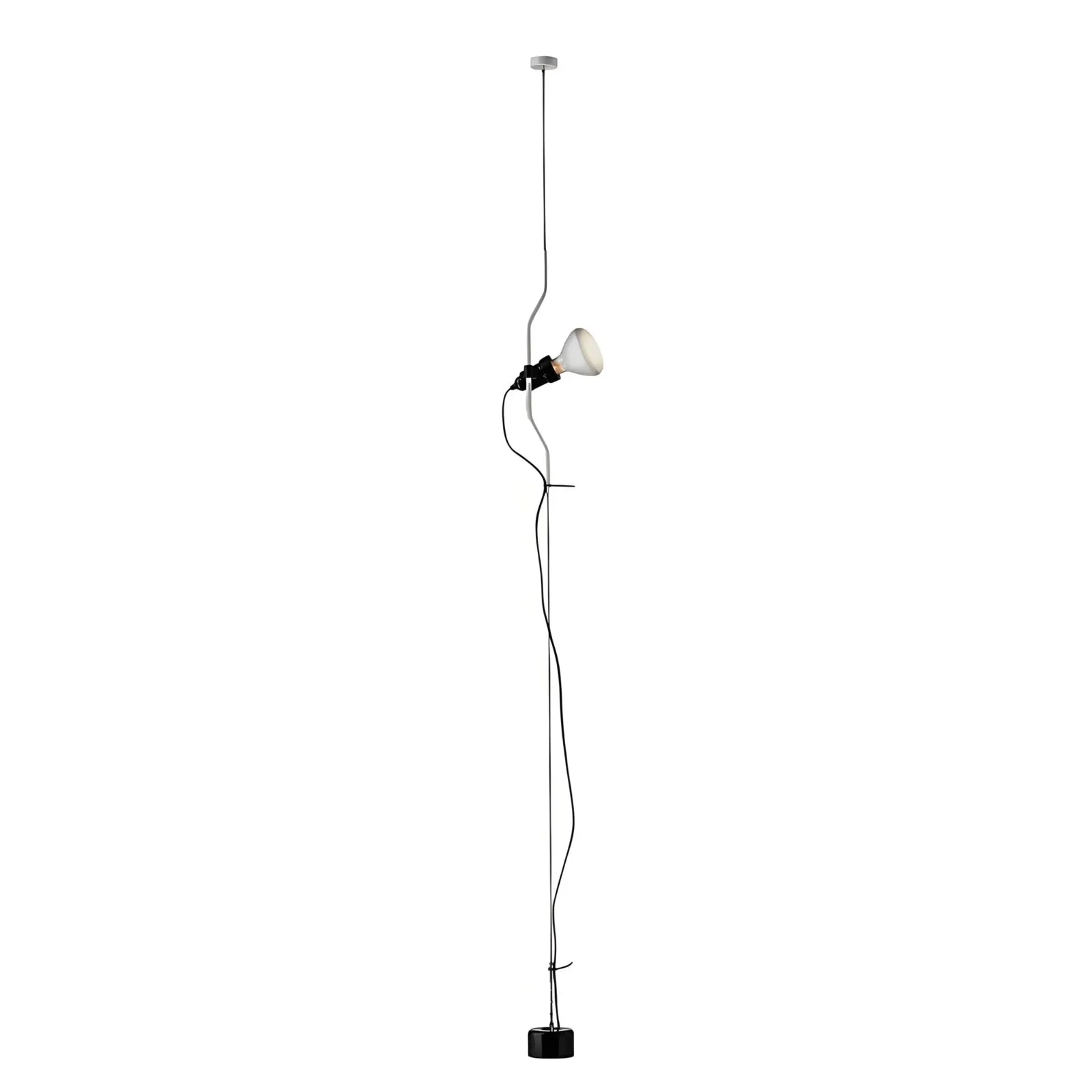 Lampadaire à câble blanc une tête, fond blanc