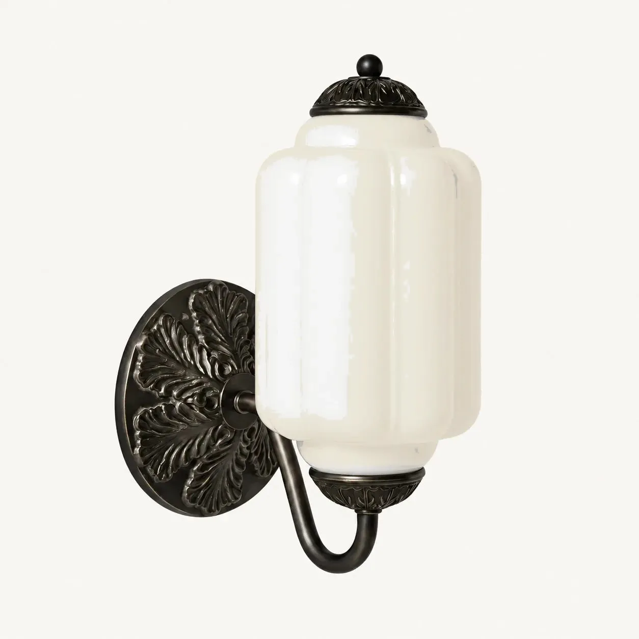 The Eloise Scallop Milk Glass Sconce Wall Light