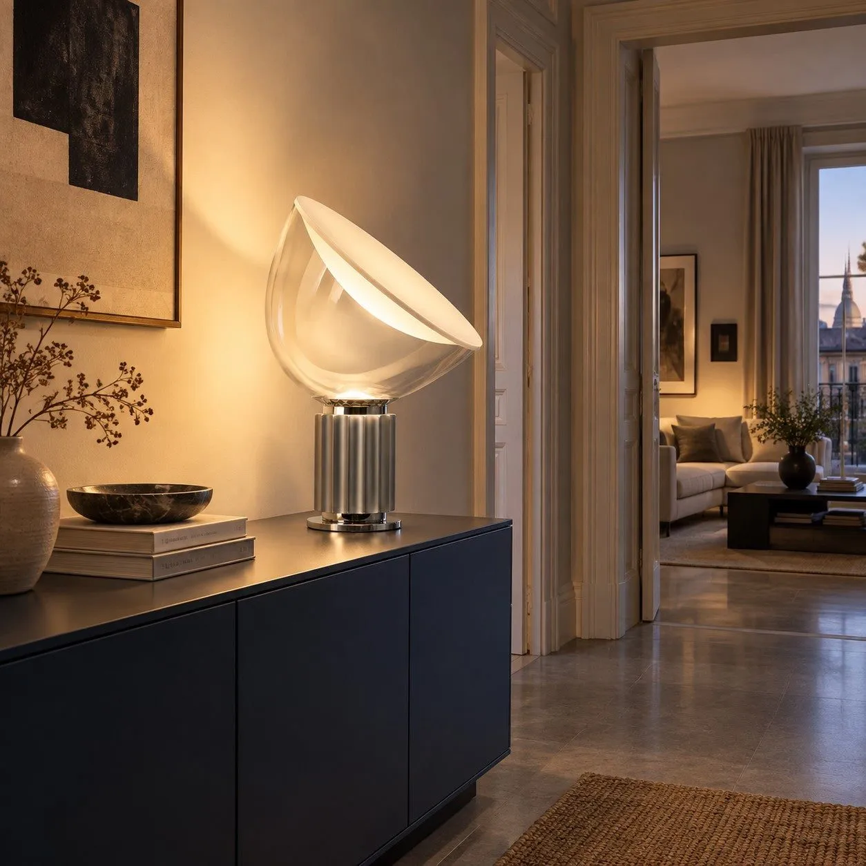 Bowlum Modern Bowl Shaped Glass Table Lamp