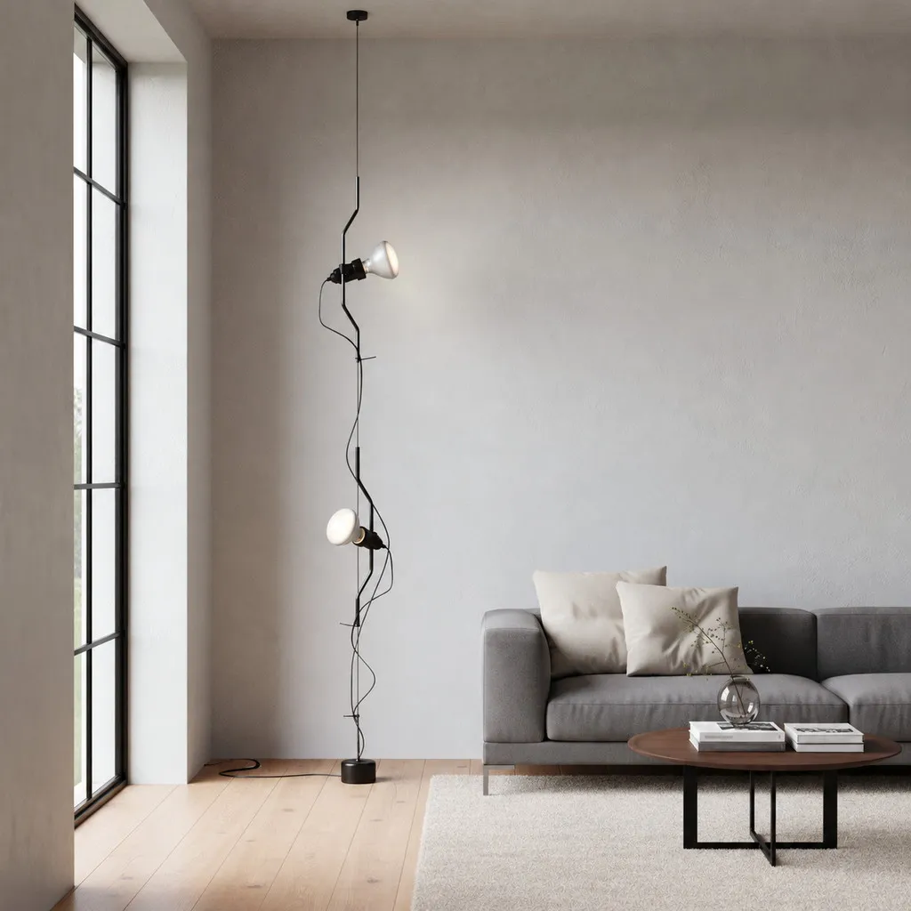 Multicolored Floor Lamp With Line