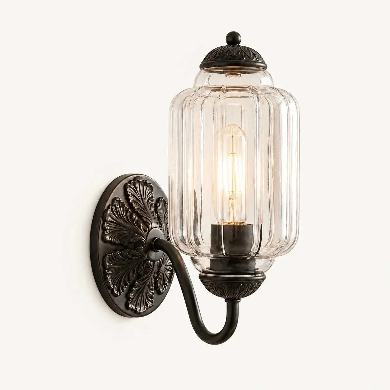 The Eloise Scallop Milk Glass Sconce Wall Light