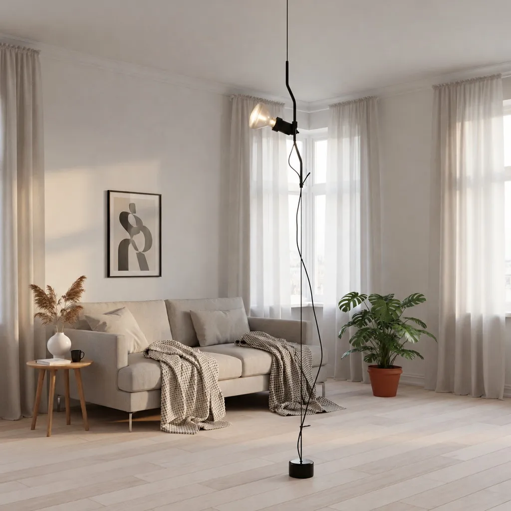 Multicolored Floor Lamp With Line