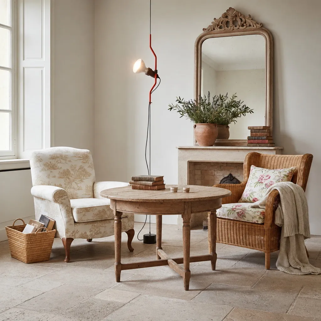 Multicolored Floor Lamp With Line