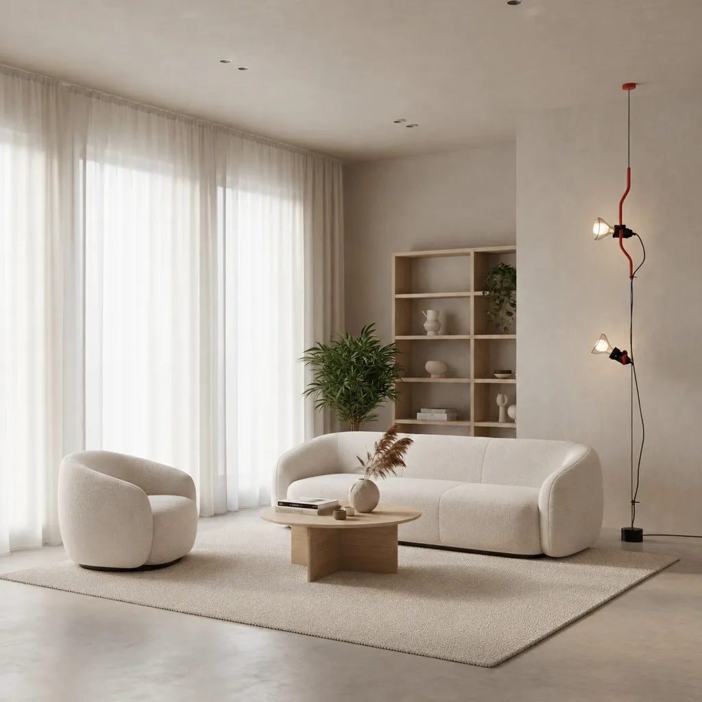 Multicolored Floor Lamp With Line